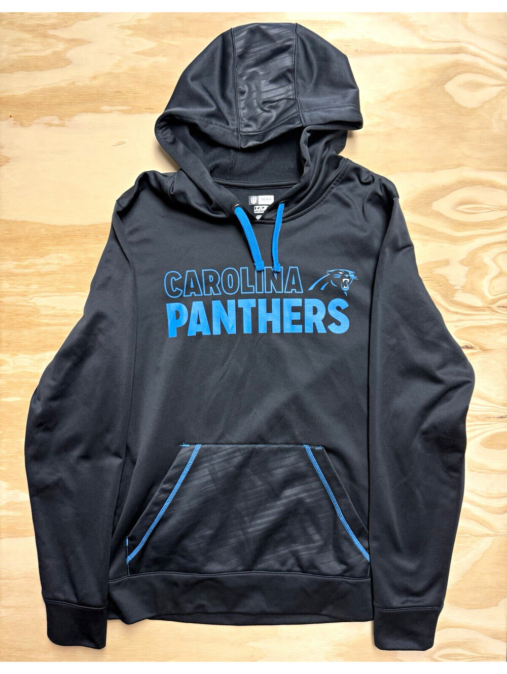 Team Apparel NFL Carolina Panthers Men’s M Black Blue Hoodie Football